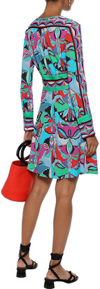 Emilio Pucci Pleated Printed Jersey Mini Dress
