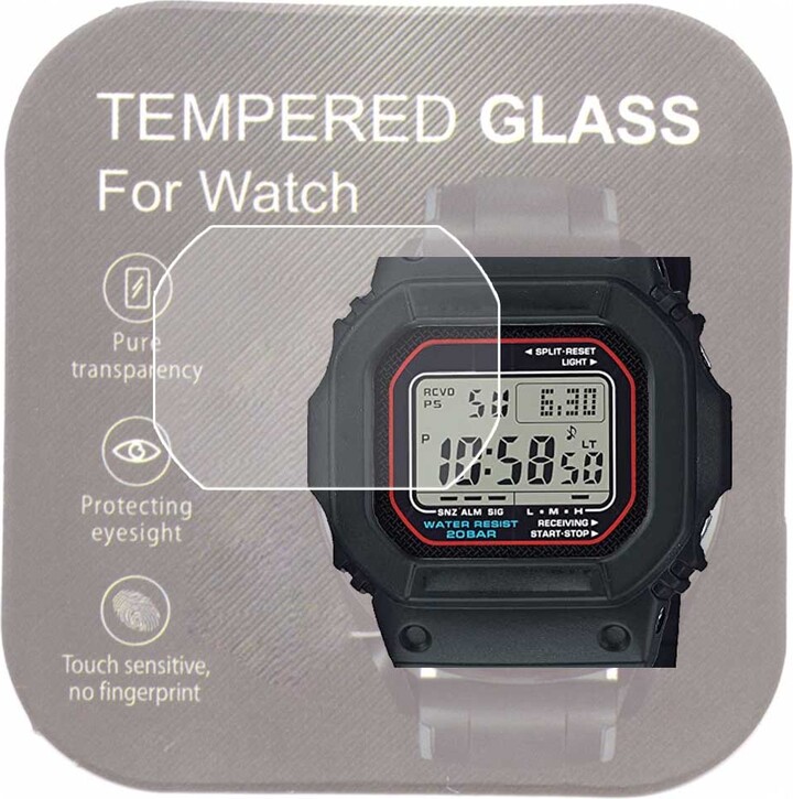 VRWOX 3Pcs Glass For GW-M5610 GBD-200 GBX-100 GX-56 DW-5600 GMW-B5000 B5600 GW-6900 DW-6900 Watch Scratch Resistant Screen Protector