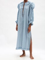 Thumbnail for your product : Horror Vacui Amalia Floral-print Cotton Nightdress - Blue Floral