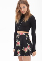 Thumbnail for your product : Forever 21 Clustered Floral Print Skater Skirt