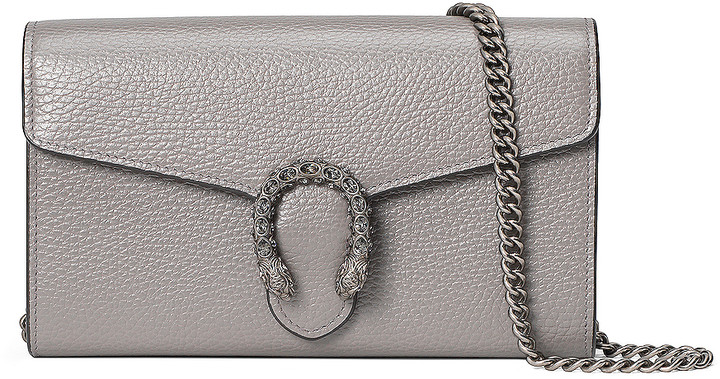 black gucci bag with silver chain