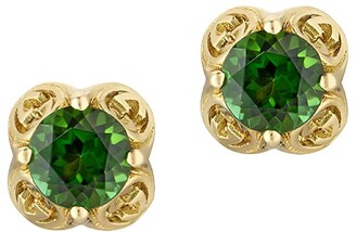 Gucci 18K Yellow Gold & Green Tourmaline Interlocking G Earrings With Butterfly Clasp