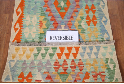 Dakota Fields Multolor Kilim Wool Runner Rug 3x10