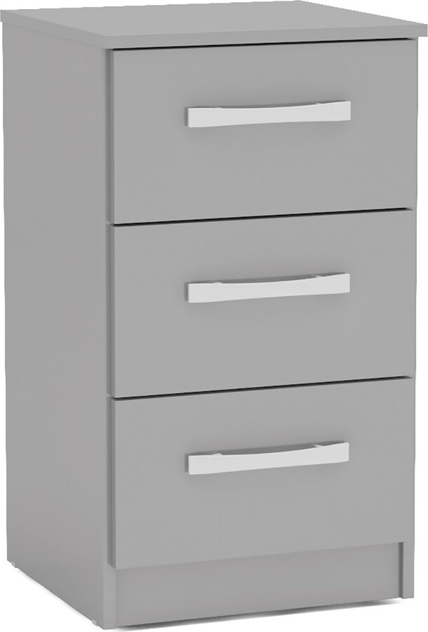 Dunelm Lynx 3 Drawer Bedside Table Grey ShopStyle Chests