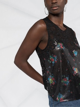 Paco Rabanne Floral Lace Sleeveless Top