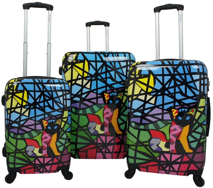 Chariot Glass 3Piece Hardside Spinner Luggage Set ShopStyle