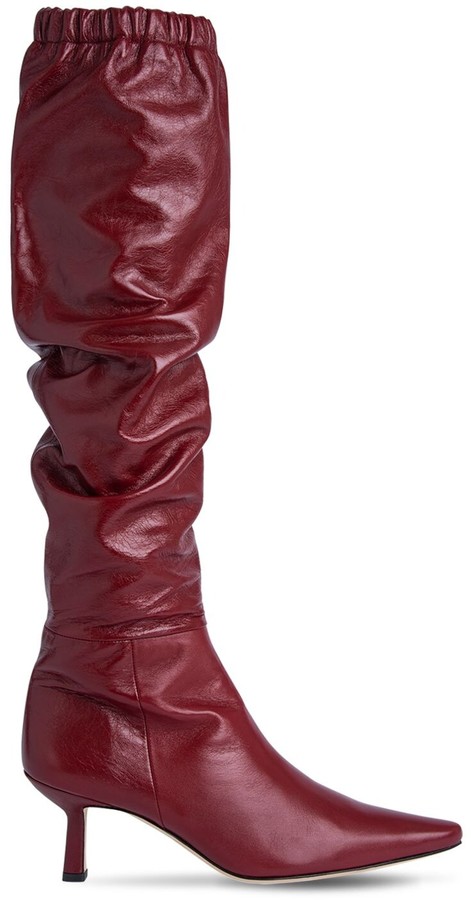 BY FAR 65mm Gwen Creased Leather Tall Boots - ShopStyle