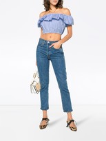 Thumbnail for your product : Miu Miu Off-Shoulder Strap Cropped Top