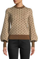 Thumbnail for your product : Co Crewneck Blouson-Sleeve Jacquard Knit Pullover Sweater