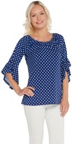 Thumbnail for your product : Women With Control Attitudes by Renee Como Jersey Dot Flounce Flutter Sleeve Top