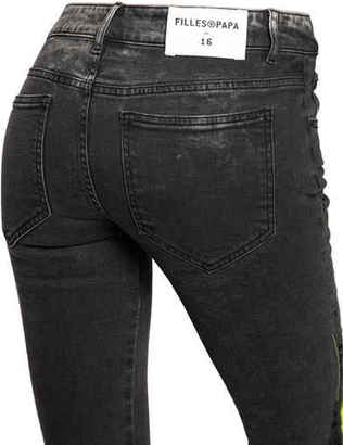 Filles a papa Slim Sequined Flame Washed Denim Jeans