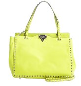 Thumbnail for your product : Valentino yellow leather 'Rockstud' medium tote bag