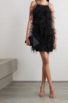 Thumbnail for your product : MICHAEL Michael Kors Feathered Stretch-jersey Mini Dress - Black