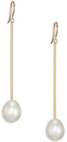 Thumbnail for your product : Mizuki 12MM White Freshwater Pearl, Diamond & 14K Yellow Gold Bar Drop Earrings