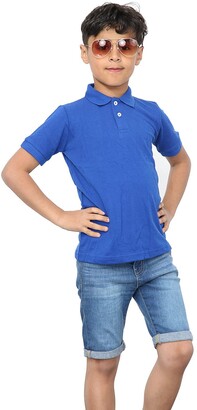 click2style Kids Boys Girls Polo Shirts Navy Red Tipped Collar and Cuff Short Sleeve Cotton Pique Polo T Shirt Top 7-8 to 13 Years
