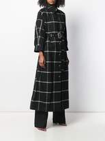 Thumbnail for your product : Just Cavalli belted long check print coat