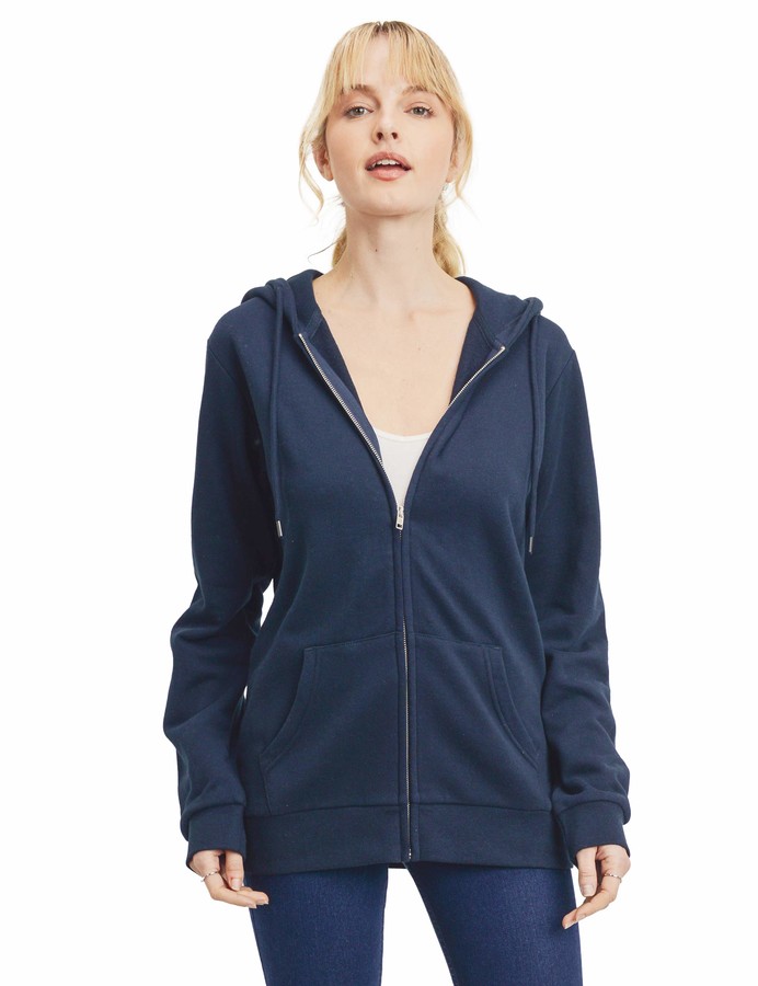 womens navy blue zip up sweatshirt