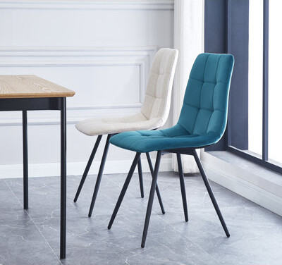 Mercer41 Waltwilder Set of 2 Blue Velvet Chair