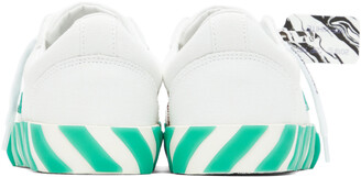 Off-White White & Green Vulcanized Low Sneakers
