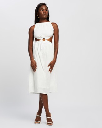 Reverse Women's White Midi Dresses - Cut Out Midi Dress - Size L at The Iconic