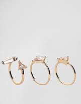 Thumbnail for your product : Aldo Taleclya 3 Pack Gem Rings