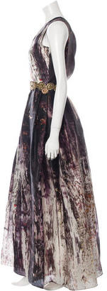 Naeem Khan Embellished Silk Gown