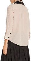Thumbnail for your product : Marc Jacobs Guipure Lace-trimmed Silk Crepe De Chine Shirt - Lilac