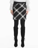 Thumbnail for your product : White House Black Market Leather Trim Plaid Boot Skirt