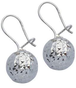 Adara 9 ct White 10 mm Diamond Cut Ball Drop Earrings