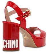 Thumbnail for your product : Moschino 90mm Logo Patent Leather Sandals