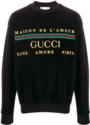 Gucci Maison De L'Amour velvet sweatshirt