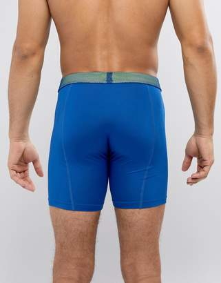 Trunks ASOS DESIGN ASOS Long Line In Blue With Neon Mesh Waistbands 3 Pack