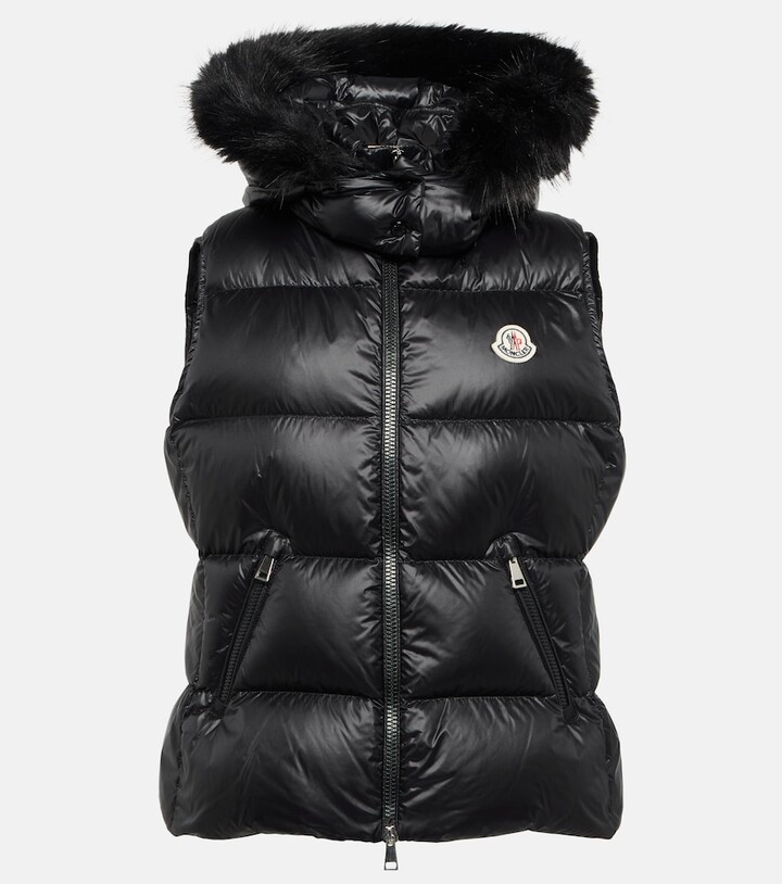 Moncler Gallinule faux-fur-trimmed puffer vest ShopStyle