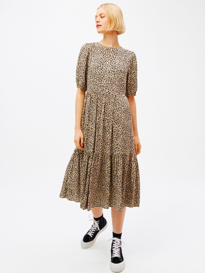 John Lewis ANYDAY Retro Animal Print Tiered Midi Dress ShopStyle