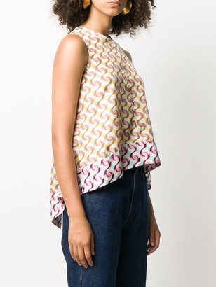 Olivia Palermo Optic-Print Trapeze Vest