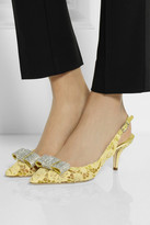 Thumbnail for your product : Dolce & Gabbana Crystal-embellished lace slingbacks