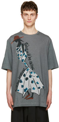 Yohji Yamamoto Grey Polka Dot Dress T-Shirt