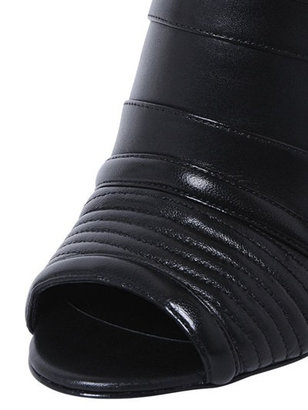 Pierre Balmain 110mm Open Toe Leather Ankle Boots