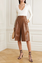 Thumbnail for your product : Frankie Shop Pernille Pleated Faux Leather Shorts