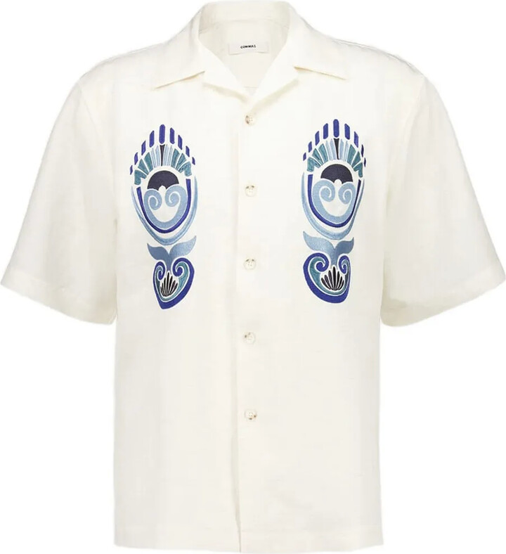 COMMAS Camp-Collar Embroidered Shirt
