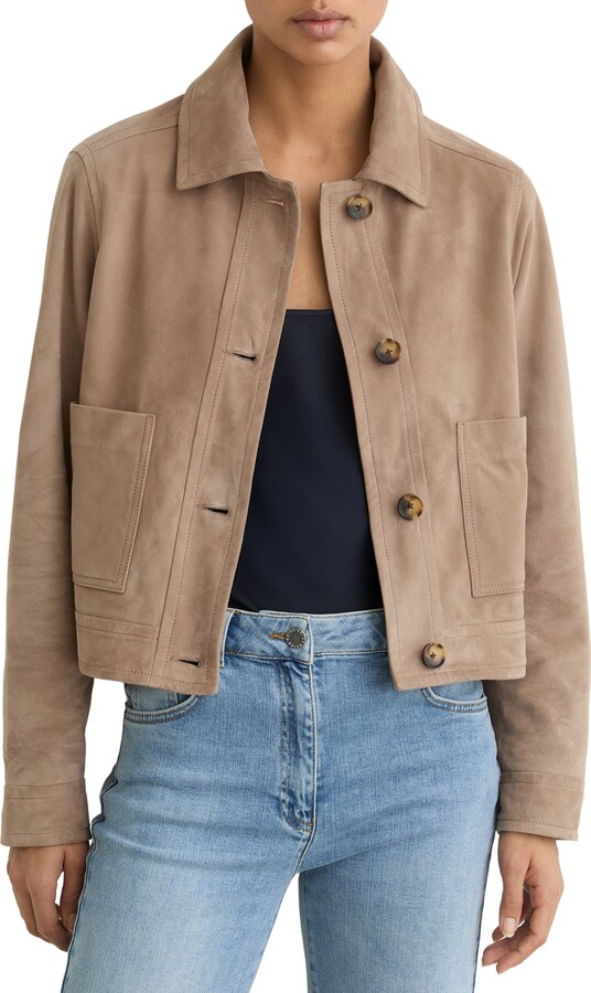 Reiss Sonny Suede Crop Jacket