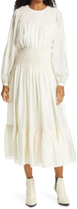 tory burch linen ruffle dress