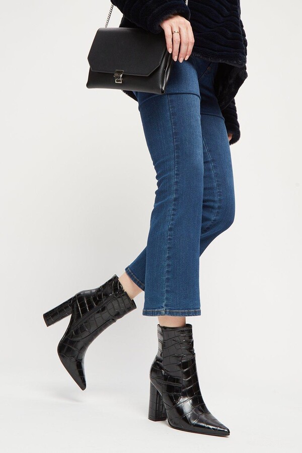 black pointed ankle boots