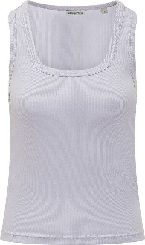 Burberry Square-Neck Ribbed Tank Top
