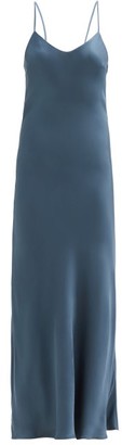 ASCENO Lyon Bamboo Slip Dress - Blue