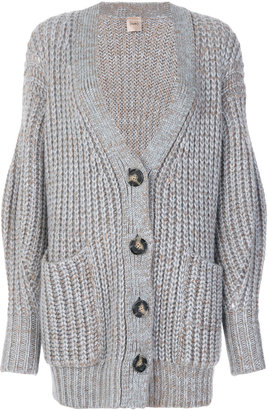 Nude cable knit cardigan
