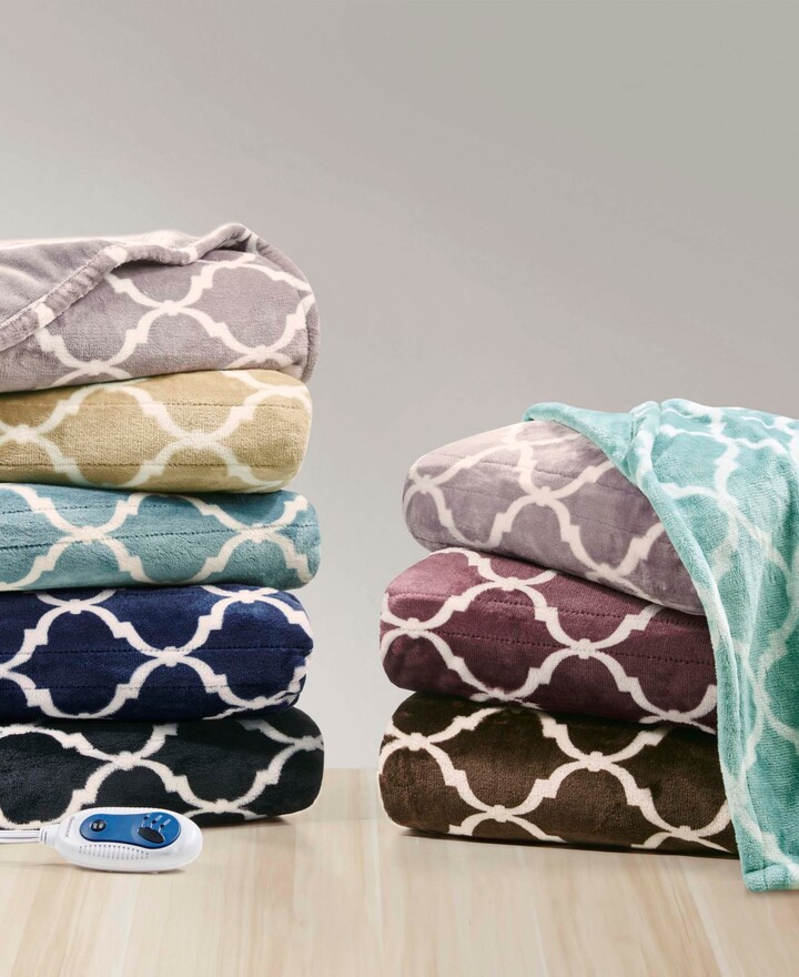 Simmons Ogee Plush Electric Throw, 60" x 70"