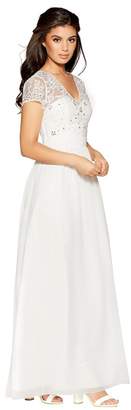Quiz Gabriella White Chiffon Cap Sleeves Bridal Dress