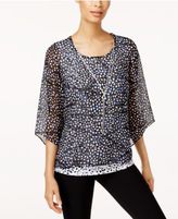 Thumbnail for your product : JM Collection Printed Necklace Top, Created for Macy's
