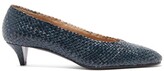 Thumbnail for your product : The Row Lady D Woven-leather Pumps - Navy